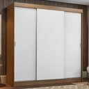 Ver imagem 1 de Guarda-Roupa Casal Madesa Reno 3 Portas de Correr Rustic/Branco Cor:Rustic/Branco