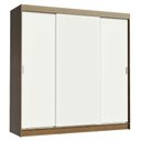Ver imagem 2 de Guarda-Roupa Casal Madesa Reno 3 Portas de Correr Rustic/Branco Cor:Rustic/Branco