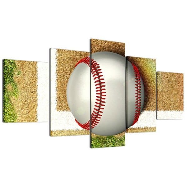 QUADROS DECORATIVOS 5 PEÇAS ESPORTE BOLA DE TENIS - 1