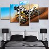 QUADROS DECORATIVOS 5 PEÇAS MOTOCROSS ADRENALINA MOTOS BARR0 - 1