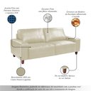 Ver imagem 3 de Sofá Decorativo Sala de Estar Asgand 2 Lugares 160cm Couro Tiza - Mozzelar