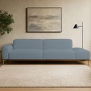 Ver imagem 2 de Sofá Living Unne 3 Lugares 210cm Terminal Esquerdo Bouclé Azul Claro - Nexta Casa Cor Azul