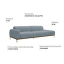 Ver imagem 3 de Sofá Living Unne 3 Lugares 210cm Terminal Esquerdo Bouclé Azul Claro - Nexta Casa Cor Azul