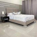 Ver imagem 2 de Cama Queen Prática e Versátil, Desmontável com Cabeceira Módena Linho Bege Rbl 1,60 X 2,00