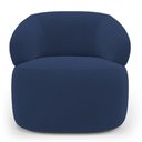 Ver imagem 2 de Kit Poltrona Giratória e Sofá Orgânico Living Glee 03 Lugares 170cm Veludo Azul Marinho Desk