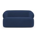 Ver imagem 6 de Kit Poltrona Giratória e Sofá Orgânico Living Glee 03 Lugares 170cm Veludo Azul Marinho Desk