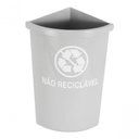Ver imagem 2 de Lixeira Mix 25l Coleta Seletiva C/ 3 Div Azul/vermelho/cinza