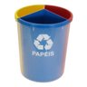 Lixeira Mix 25l Coleta Seletiva C/ 3 Div Azul/vermelho/cinza - 1