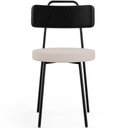 Ver imagem 3 de Cadeira Decorativa Estofada Para Sala De Jantar Barcelona L02 Couríssimo Preto Linho Bege - Lyam