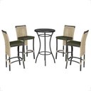 Ver imagem 1 de Mesa Bistro e 4 Banquetas Roma Preta Corda Náutica 13 Trama Original