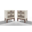 Ver imagem 3 de Kit 2 Mesas de Cabeceira 45cm 2 Gavetas Santorini