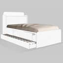 Ver imagem 2 de Cama Tamires Solteiro 0,88cm com Auxiliar Branco e Dois Colchões - Cambel