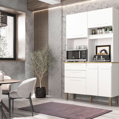 Kit Cozinha Dubai 5 Portas 2 Gavetas Nicho Sallêto