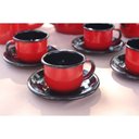 Ver imagem 3 de Jogo de Xícara de Chá 06 Peças Esmaltada Vermelho 240 Ml Ewel