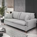 Ver imagem 3 de Sofa 3 Lugares 180 Cm Eron Linho Cinza Vazzano Cinza