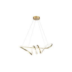 Luminária Dourada de Teto Pendente Loop Led Taschibra 38w 3000k Luz Quente - 1