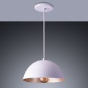 Ver imagem 2 de Luminária Pendente Meia Lua Montreal P Lustre Sala Mesa Cozinha Bivolt E27:branco com Champagne/bivo