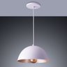 Luminária Pendente Meia Lua Montreal P Lustre Sala Mesa Cozinha Bivolt E27:branco com Champagne/bivo - 2