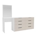 Ver imagem 2 de Cômoda Madrid 8 Gavetas com Espelho Creme/branco - Politorno