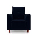 Ver imagem 6 de Poltrona Decorativa Amamentação Reforçada e Puff Alice Veludo:azul Marinho