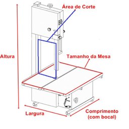 Serra Fita Master Tropikal 2,05 m Bivolt Mesa Móvel com Moedor e Extrusor TK608 - 5