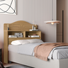 Cabeceira Solteiro Mdf Cama Box 2 Nichos Resistente Durável:amendoa - 2