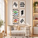 Ver imagem 3 de Kit 6 Quadros Infantil Carros Quarto Bebê 40x60 Moldura Madeira NO3