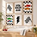 Ver imagem 2 de Kit 6 Quadros Infantil Carros Quarto Bebê 40x60 Moldura Madeira NO3