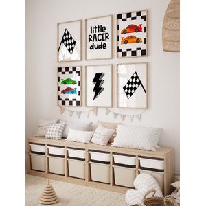 Kit 6 Quadros Decorativos Infantil Carros No3