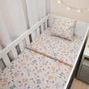 Ver imagem 5 de Jogo de Lençol para Berço Americano Kazzavip Baby Ursinho Feliz Malha 100% Algodão com Elástico
