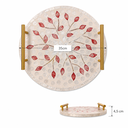 Ver imagem 7 de Bandeja Decorativa Madreperola Redonda com Alça 35x4,5cm