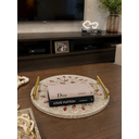 Ver mais imagens de Bandeja Decorativa Madreperola Redonda com Alça 35x4,5cm
