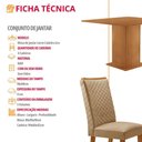 Ver imagem 2 de Conjunto Jantar Loren 4 Lugares MDF Cadeiras Lira Amadeirado 90cm Moderna