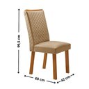 Ver imagem 6 de Conjunto Jantar Loren 4 Lugares MDF Cadeiras Lira Amadeirado 90cm Moderna