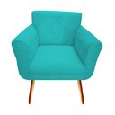 Ver imagem 2 de Kit 2 Poltronas Decorativa Sabrina Suede Azul Tifany Pés Madeira Ms Decor