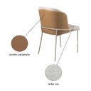 Ver imagem 4 de Cadeira de Jantar Aurora no Linho Cru e Metal Champanhe