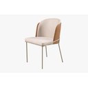 Ver imagem 1 de Cadeira de Jantar Aurora no Linho Cru e Metal Champanhe