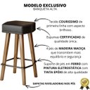 Ver imagem 4 de Banqueta Alta sem Encosto para Balcão Cozinha Decor Gourmet Pés Palito Bancada Resistente Ilha Luxo