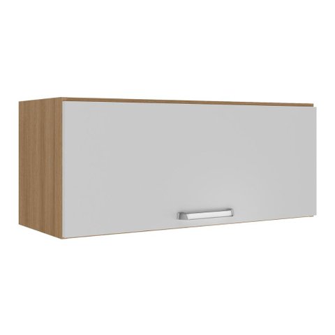 Armário Aéreo 80cm com 1 Porta Basculante Paris Mutimóveis Mp2187 Rustic/branco