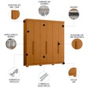 Ver imagem 3 de Guarda Roupa Casal 200cm 6 Portas Viny A02 Cinamomo - Mpozenato