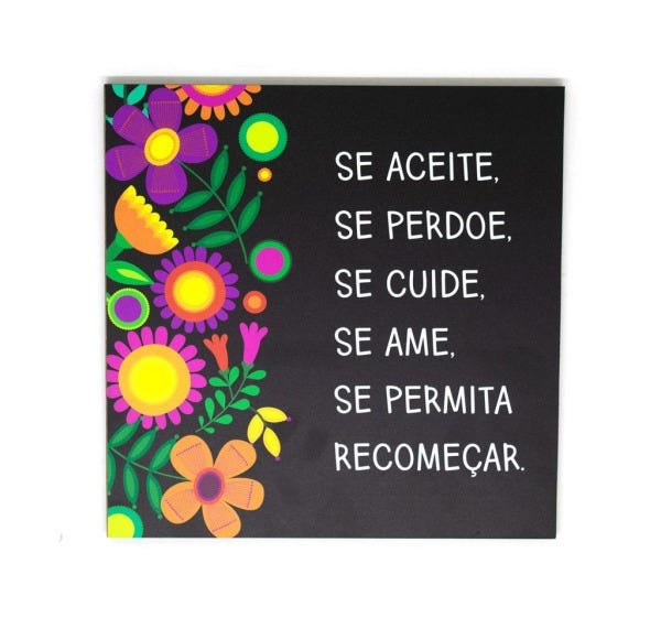 Quadro Floral Preto