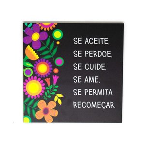 Quadro Floral Preto