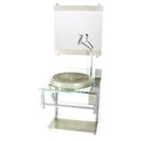 Ver imagem 2 de Gabinete Vidro 40Cm Banheiro Curvado Duplo Pc Cuba Chapéu