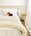 Ver imagem 3 de Manta Peseira de Maxi Tricot Casal 0,60x2,00m, Cor Off White - Magma Cotton