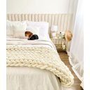 Ver imagem 3 de Manta Peseira de Maxi Tricot Casal 0,60x2,00m, Cor Off White - Magma Cotton