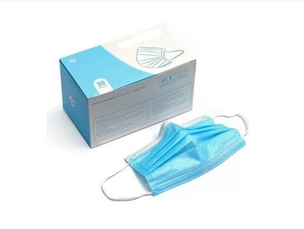 Máscara Descartável Proteção Tripla com Elástico e Clip Nasal - 50 Unidades - 4