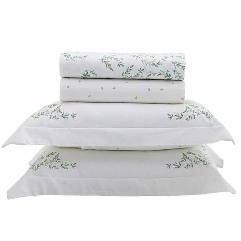 Jogo de Cama King 4 Peças Vida Bela Botanik Kacyumara