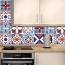 Ver imagem 1 de Adesivo de Azulejo Geométrico Branco, Vermelho e Azul Arte Destaque