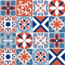 Ver imagem 2 de Adesivo de Azulejo Geométrico Branco, Vermelho e Azul Arte Destaque
