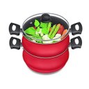 Ver imagem 2 de Legumeira Vermelha Antiaderente Al Vapore 18 Dona Chefa